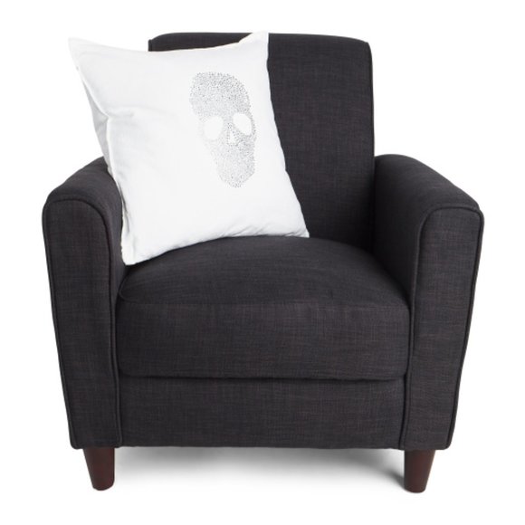 LAST 1 NWT 20x20 Crystal/Rhinestone Bling Skull Velvet Pillow Skeleton Halloween - Picture 5 of 9